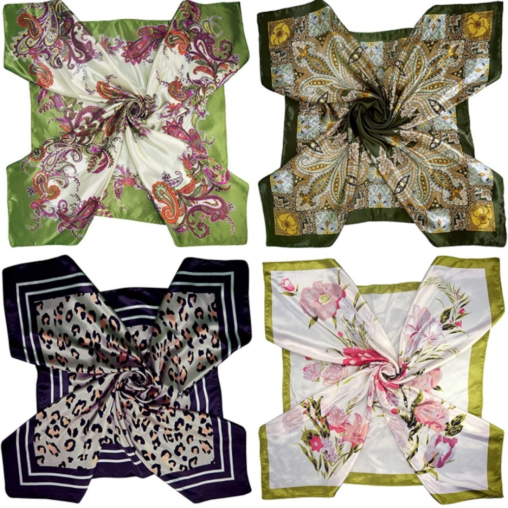 COPY - Satin Square Scarves Neck Hair Head Scarf …